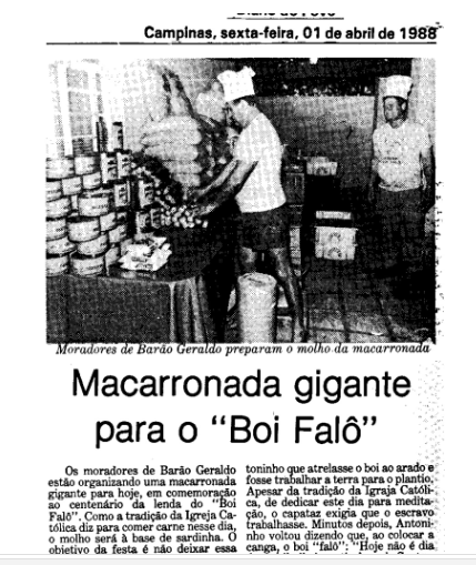 Jornal vai republicar os “Registros originais do Boi Falô” em Campinas